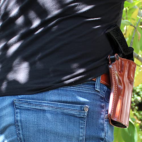 Premium Leather Owb Paddle Holster With Open Top Fits Chiappa Rhino 50Ds 357 Mag/9Mm Revolver 5'' Bbl, Right Hand Draw, Brown Color #1265# #TOP4