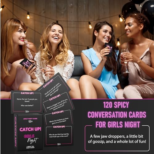 BETTER US Catch UP! Spicy Girls Night Card Game – Birthday & Bachelorette Gift | 18+ Conversation Starters for Women | Adult Games & Bachelorette Party