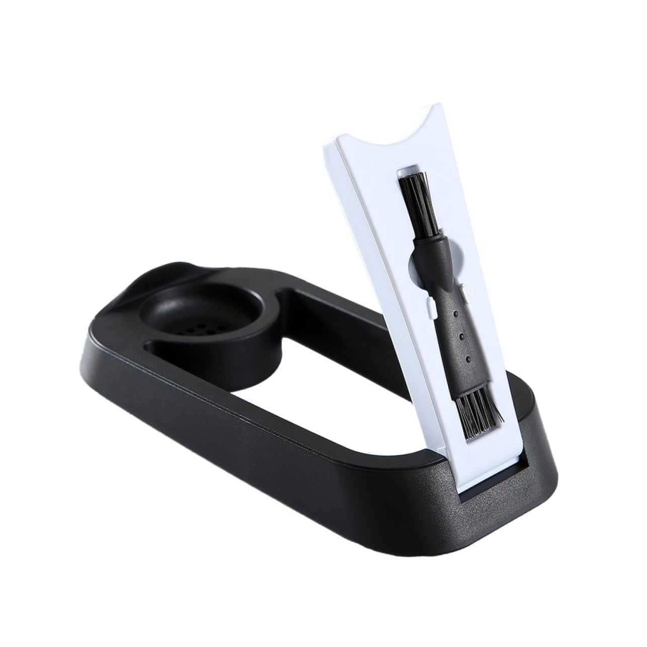 FOMIYES Ergonomic Electric Shaver Holder Foldable Razor Base with Cleaning Brush Water-draining for Longevity Black
