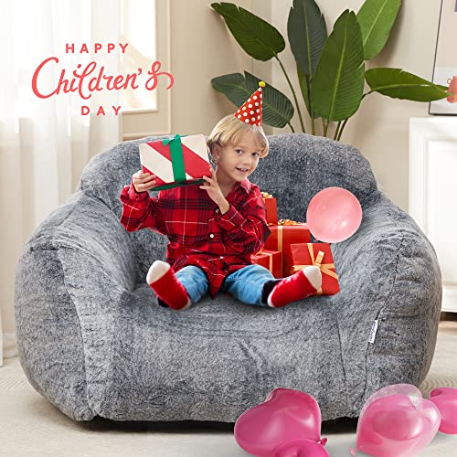 Homguava Giant Bean Bag Chair Sofa High-Density Foam Filled Sofa Chair Large Lazy Beanbag Sofa With Armrests For Living Room, Bedroom (Grey) #TOP2