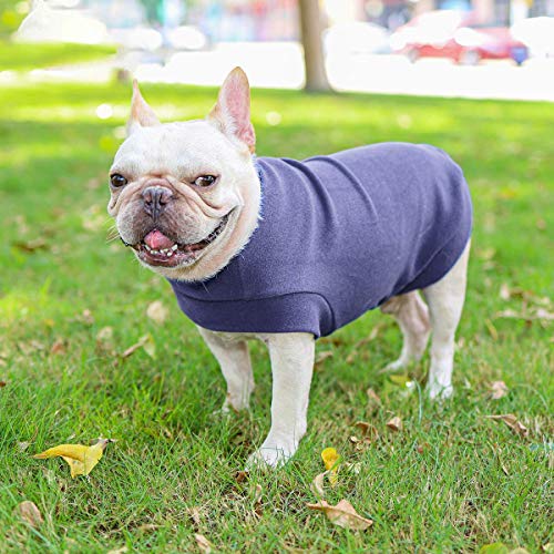Hund Pullover - weiche und warm T-Shirt Hunde Frühling Kleidung Mantel Katzenpullover für mittelgroße Hunde L Lilagrau