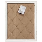 SOFE Antique White Linen Fabric Pin Board, 21'×27' Message Board Wall Decor