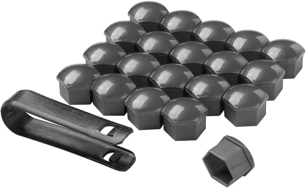 Car Wheel Nut Caps for Citroen DS3, Lug Nuts Covers Bolt Cap Auto Hub Screw Protector Cars Tire Rims Nut Exterior Protection Decoration,C/Grey-A/17mm