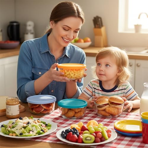 VIOTIIN 2 Cup Silicone Replacement Lids Storage Cover for Anchor Hocking Glass Bowls (Container not Included) 4 Pack Microwave, Dishwasher and Freezer Safe by Viotiin - Image 7