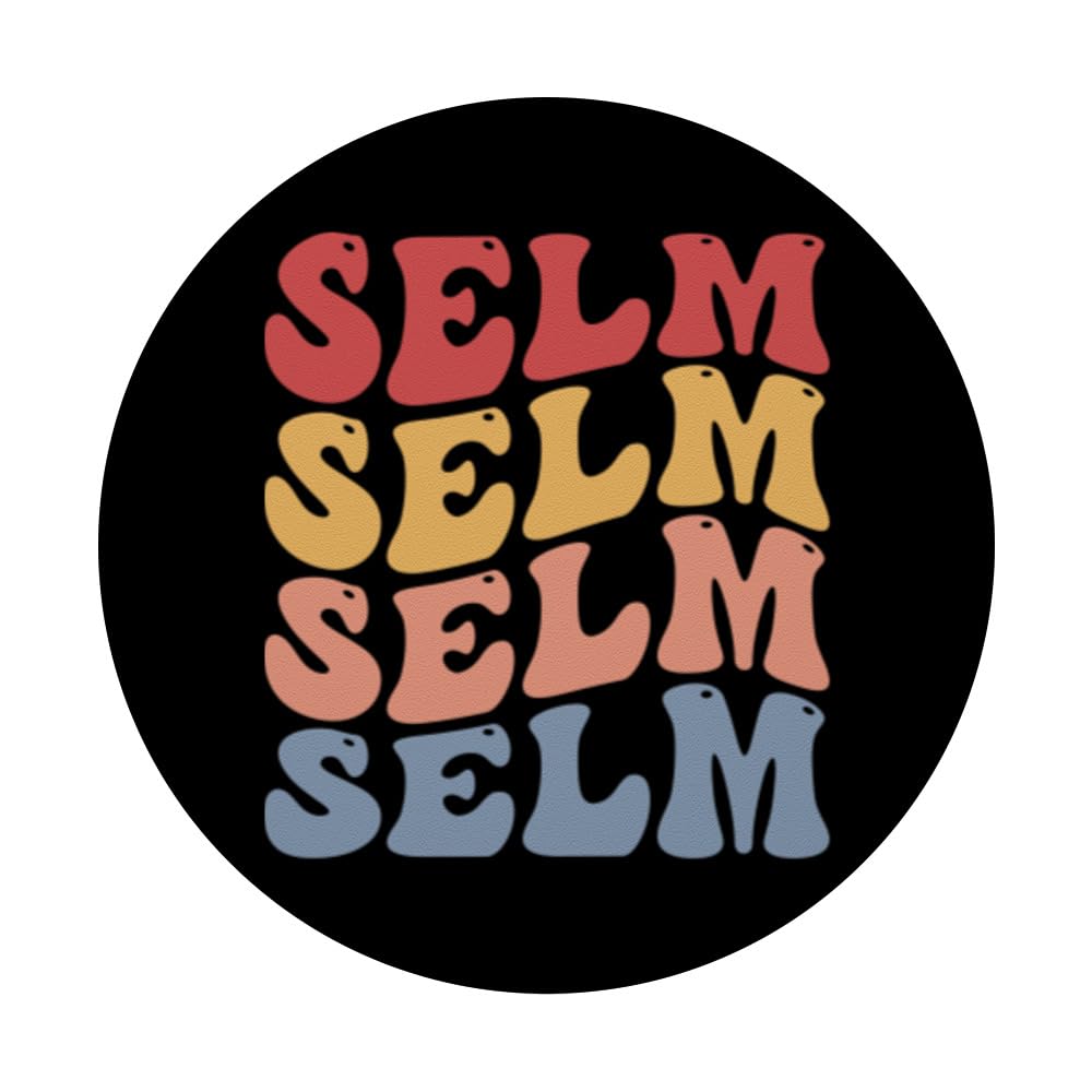 Selm City Groovy Retro PopSockets Swappable PopGrip, Black - Image 3