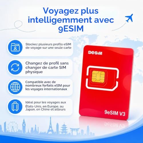 Adaptateur eSIM V3 Android pour éviter le roaming en voyage international
