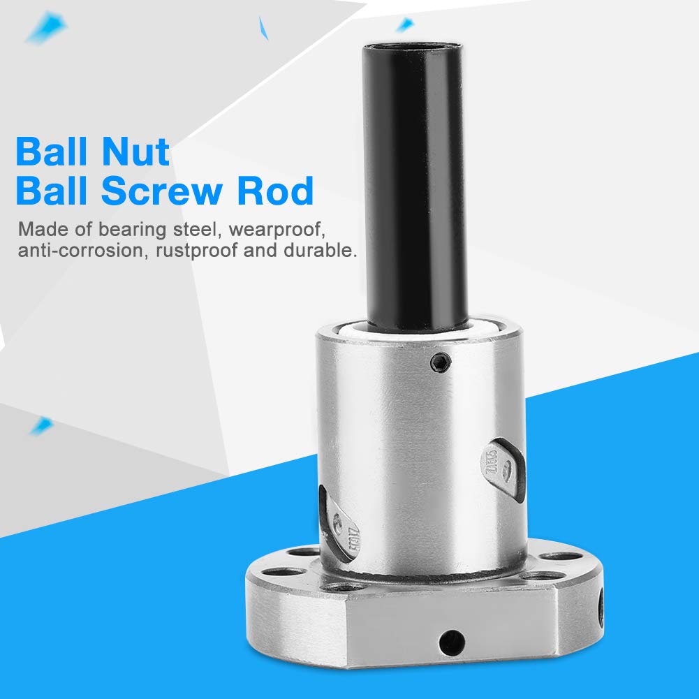 Roulement à Billes de Vis en Acier, 12 mm Roulement à Vis à Billes en Acier avec Ecrou à Billes pour RM1605 Vis à Billes SFU1605 1 pc Ecrou à Billes + 1 pc Tige de Vis à Billes
