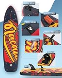 12' Inflatable Stand Up Paddle Board with Kayak Conversion Kit & Fishing Rod Holder – Complete SUP Set for Adults & Families Includes Kayak Seat, Dual Paddles, Pump, Leash & Accessories - Image 6