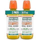 TheraBreath Deep Clean Mouthwash, Antiseptic Benefits, Fresh Mint Flavor, Dentist Formulated, Alcohol Free, 16 fl oz (Pack of 2)