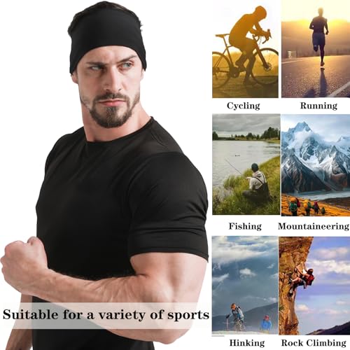 Image of DEMIL Mens Running Headband,1 Pack or 3Pack,Stretchy Moisture Wicking Workout Sweatband,for Football,Runing,Tennis,Cycling,Fitness Unisex Sports Hairband