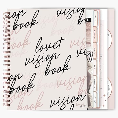 LOVET Vision Board Book LUXE - Journal with Cutouts, Integrated Vision Boards, Categorized Dreams, and Gratitude Rituals - MUSE