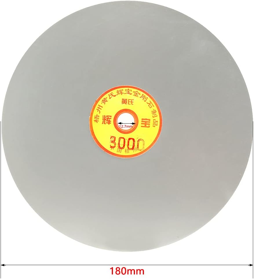 uxcell 180mm 7-inch Grit 3000 Diamond Coated Flat Lap Disk Wheel Grinding Sanding Disc