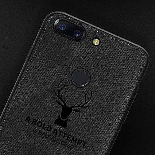 Image of Soft Texture Cloth Deer Pattern Protective Back Cover for Honor 9N Case Cover Dirt Resistant Anti-Shock Fabric Basic Cover with Honor 9N Phone Case - Black