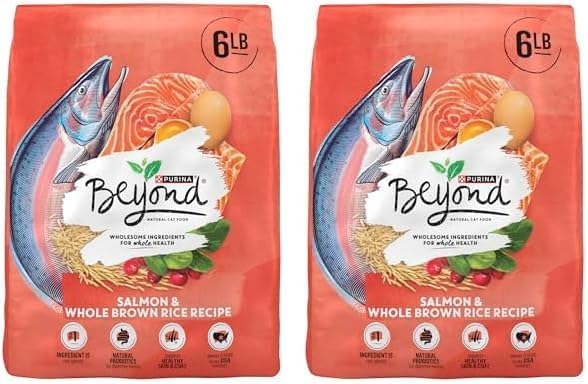 Purina Beyond Natural Wholesome Ingredients for Whole Health Dry Cat Food Salmon and Whole Brown Rice Recipe - 6 lb. Bag (Pack of 2)