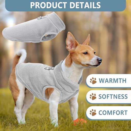 Image of 2 Pack Dog Sweater with Leash Ring Winter Warm Pet Sweater Thick Clothes Coat Fleece Dog Sweaters for Small Dogs Girl Boy for Chihuahua, French Bulldog, Dachshund,X-Large(19-26lbs)