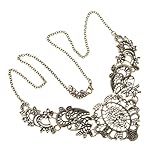 VAGA Vintage Classic Antique Style Gold Lace Filigree Chain Fashion Necklace