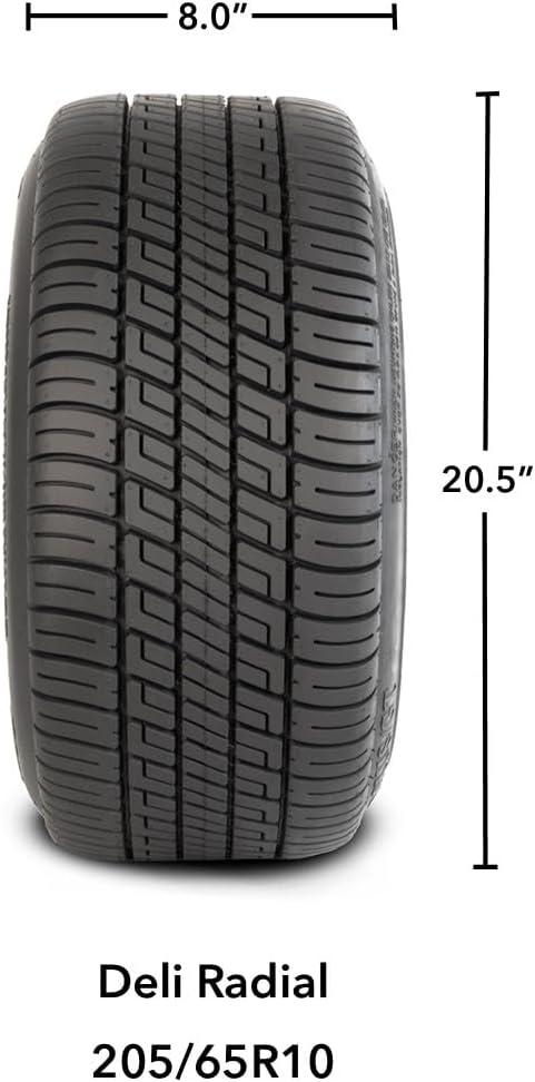 RM Cart 205/65R10 4-Ply Deli Radial DOT Tire, Single