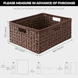 Granny says large wicker basket decorative woven basket for storage waterproof storage basket organizer wicker storage basket for organizing brown basket 1 pack  urban country home decor
