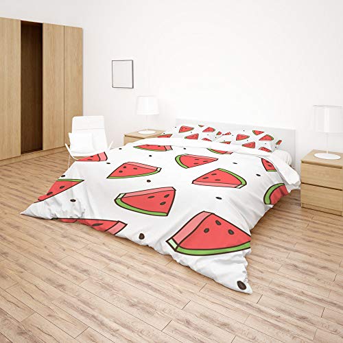 Housse de couette pastèque 3 pièces grand litKing size doux
