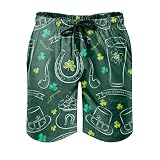 Youturnnow St. Patrick's Day Kleeblatt Badehose für Herren Jungen Badeshorts für Männer Kurz Schnelltrockend Beachshorts Boardshorts Strandshorts Schwimmhose Freizeithose Multicolor XXL