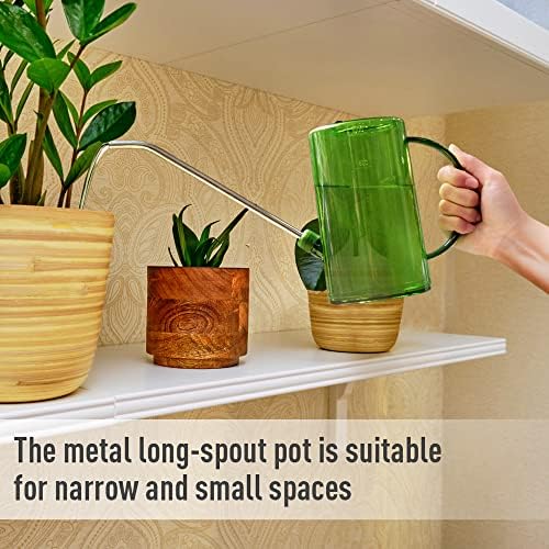 Byhagern 1L Garden Watering Can, Flower and Plants Watering Can with Stainless Steel Long Spout, Large Capacity Watering Can for Indoor/Outdoor