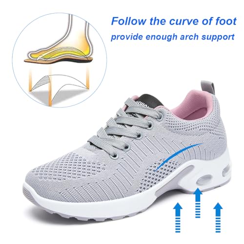 Image of Padgene Womens Sneakers Air Cushion Running Shoes Lightweight Tennis Walking Shoes Mesh Breathable Gym Work Fashion Sneakers Athletic Comfortable Casual