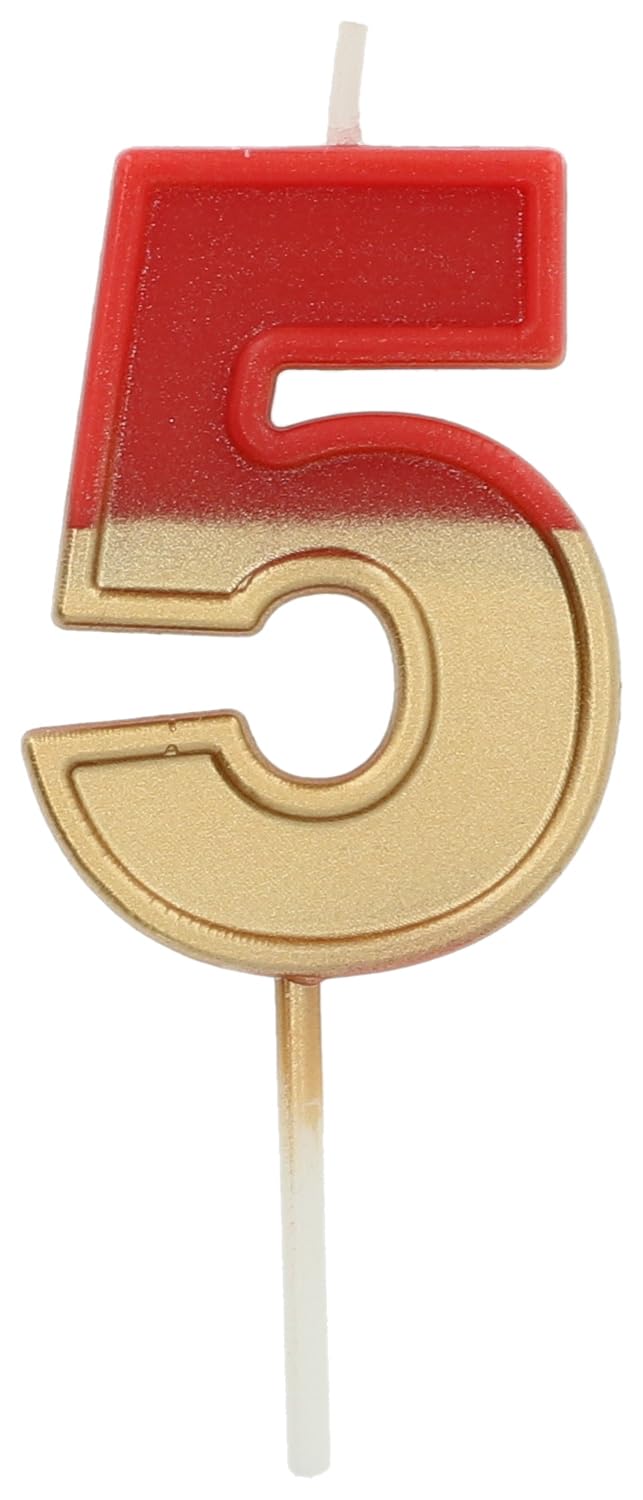 Folat 24212 Numéro Retro Chiffre 2 Rouge-5 Cm-Bougies Décoration De D