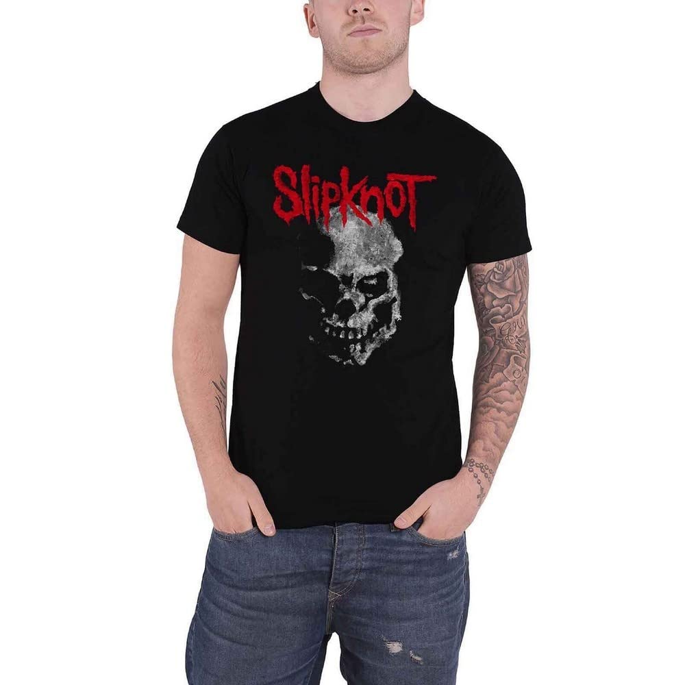 Slipknot T Shirt Gray Chapter Skull Band Logo Official Mens Black XL