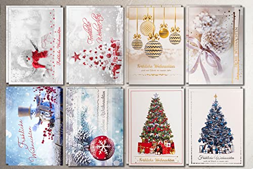 art nuvo Cartões postais de Natal, conjunto de 16 cartões DIN A6, 105 x 148 mm, com letras douradas, ACH_WID_2