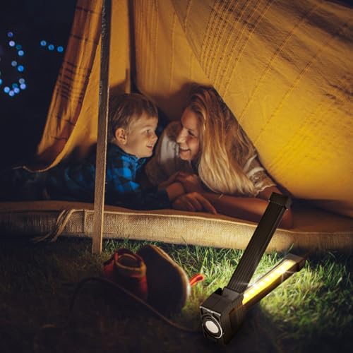 Magnetic Gym Lamp for Posing, Portable Magnet LED Flashlight with Hanging Hook, 7th Gear Dimming & 180 Degree Folding, Handheld USB Rechargeable Power Bank Camping Light - Image 3