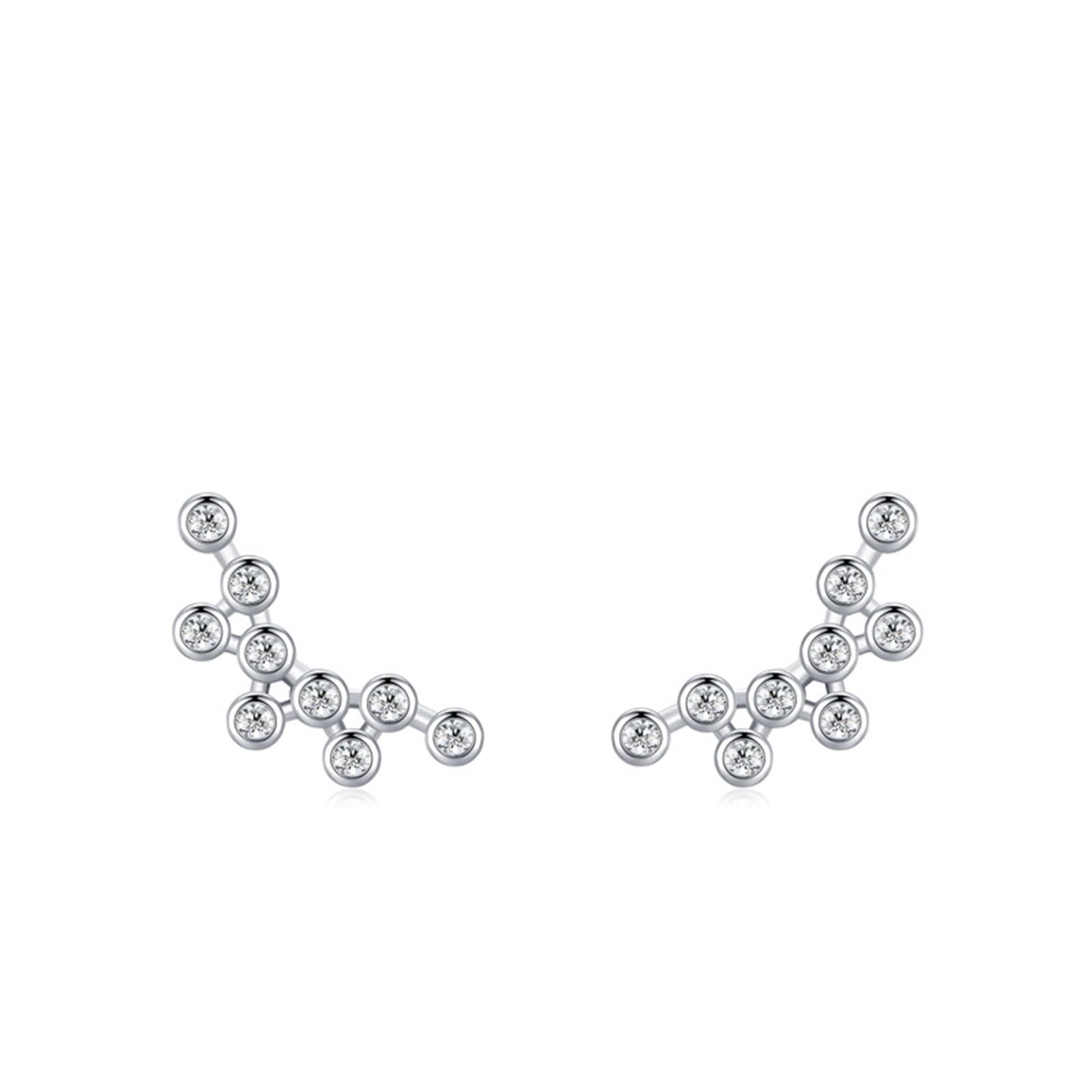 Kolczyki sztyfty białe złoto 750 585 375 damskie kolczyki damskie z okrągłym wzorem Moissanite kolczyki na sztyfcie, bez niklu, prawdziwe złoto, białe złoto