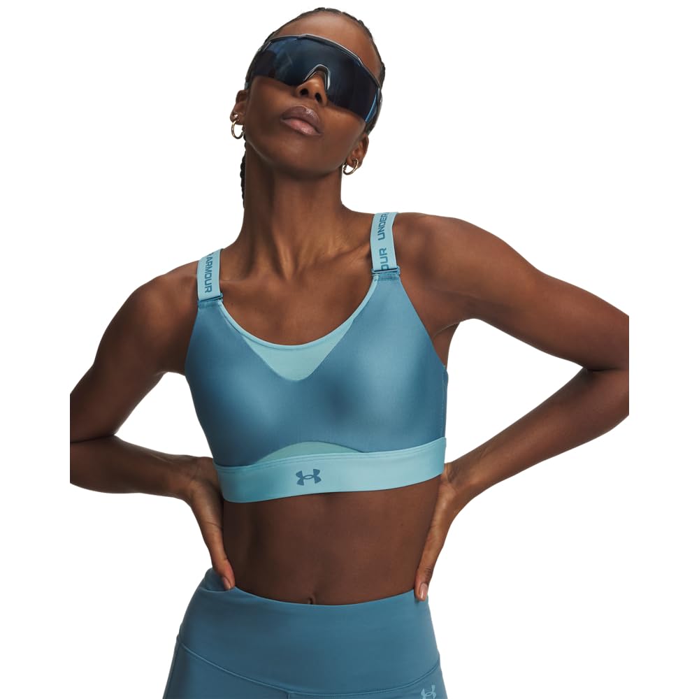 Under Armour Women's (466) Boundless Blue / Blue Haze / Boundless Blue Infinity High Impact Sports Bra Plus, (Medium) D/Dd