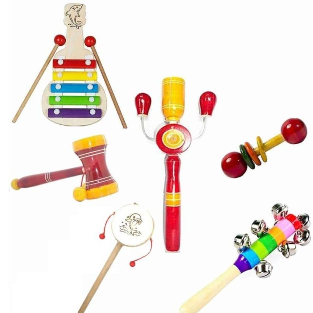 Little Mind Eco Friendly Wooden Rattle Set for Kids Born Baby Gift with Xylophone Pack of 6 (B0CJ5HZKCP) Amazon Price History, Amazon Price Tracker