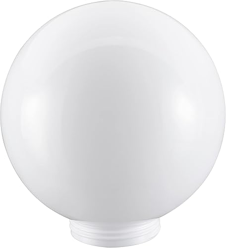 Aspen Creative 28002-21, 8 "acrílico blanco reemplazo lámpara poste globo con 3-14" cuello roscado