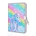Play Tailor Unicorn Diary with Lock and Key Flip Sequin Locking Journal Notebook with Two Keys