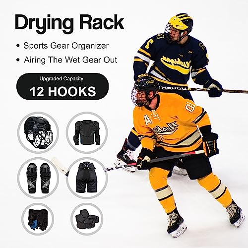 Hockey Equipment Drying Rack Hockey Gear Organizer Hanger Dryer for Hockey Stuff Storage Rack Strap for Hockey Accessories Hockey Gifts for Boys Men Gift for Ice Field Hockey Lacrosse Football Players - Image 3