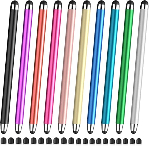 Stylus Pen for Touchscreen,10 Pack Stylus 2 in 1 Capacitive Apple Pen ipad Stylus Pencil Universal Stylus Pen for iPad iPhone Android Phone Samsung Galaxy Tablets Laptops Chromebook All Touch Screens