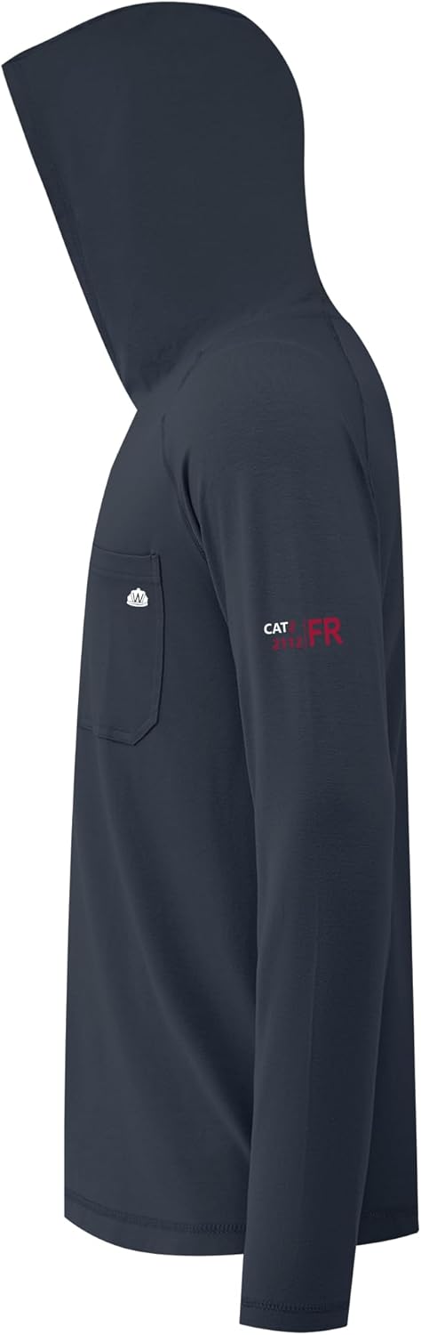 WORKWEYA FR Hooded Shirts 6OZ Lightweight FR Shirts for Men Thumb Hole Stretch NFPA2112 CAT2 Flame Resistant Hoodies - Image 3