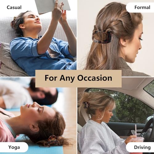 OWill 4 Stück Haarklammern für Damen,Flache Haarspangen,Haarspangen Damen Dünnes Haar,Haarklammer Gebogenes Design,Flat Claw Clip für Dünnes Haar und Dickes Haar