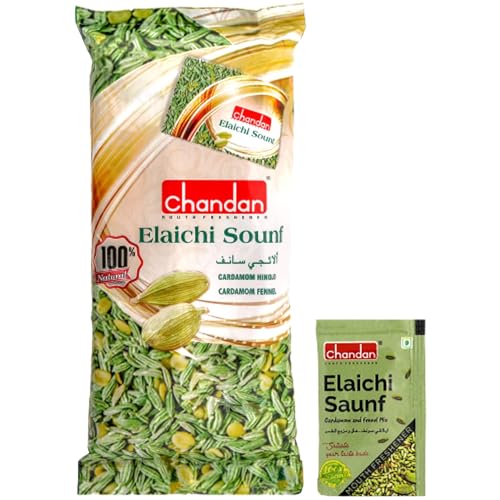 Image of Chandan Mouth Freshener Elaichi Saunf 50 Sachets | Rich in Anti-Oxidants And A Delicious Mukhwas (Pack of 10)