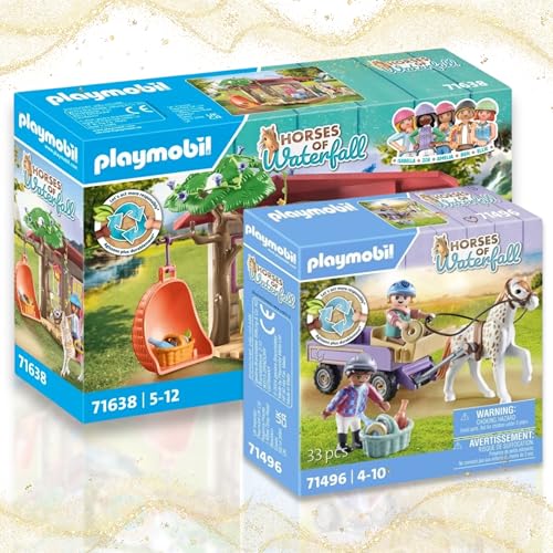 PLAYMOBIL 71496 Ponykutsche 71638 Geheimes Clubhaus für Pferdefans - perfekt für kreative Pferdeliebhaber und fantasievolle Geschichten!