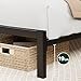Zinus Kai Bettgestell 90 x 200 cm mit Bambus Kopfteil - Metallbett 90x200 mit Metall-Lattenrost - 80 cm Hohe Plattform mit Freiraum Darunter - Kein Boxspringbett Erforderlich - Schwarz/Braun