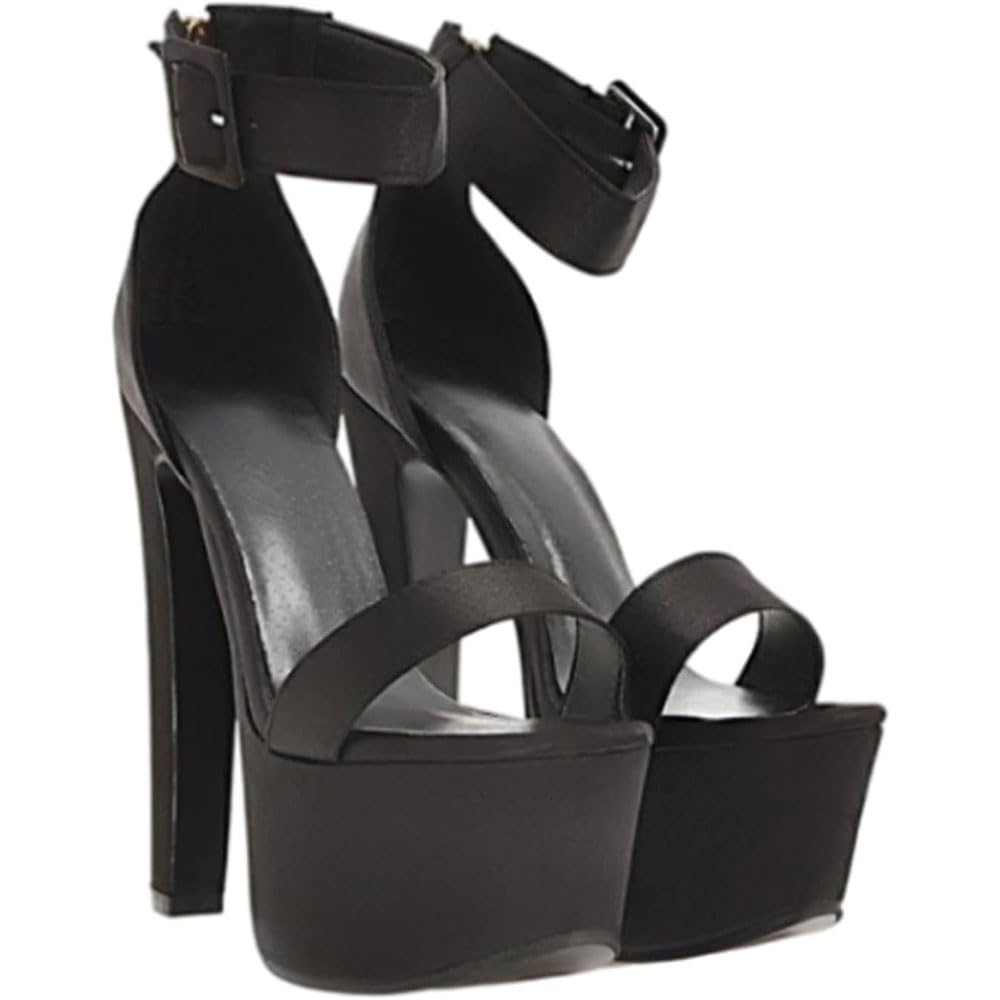 Hyfzxwx Women's D High Heel Platform Ankle Strap Sandals 16Cm Size Sexy/D/36Eu