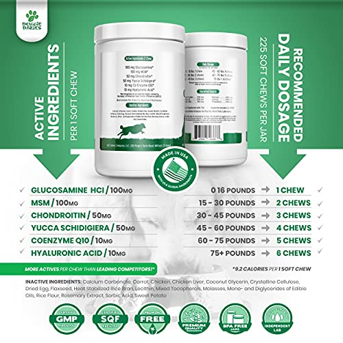 Doggie Dailies Glucosamine for Dogs, 225 Soft Chews, Advanced Hip and Joint Supplement for Dogs with Glucosamine… - Image 6