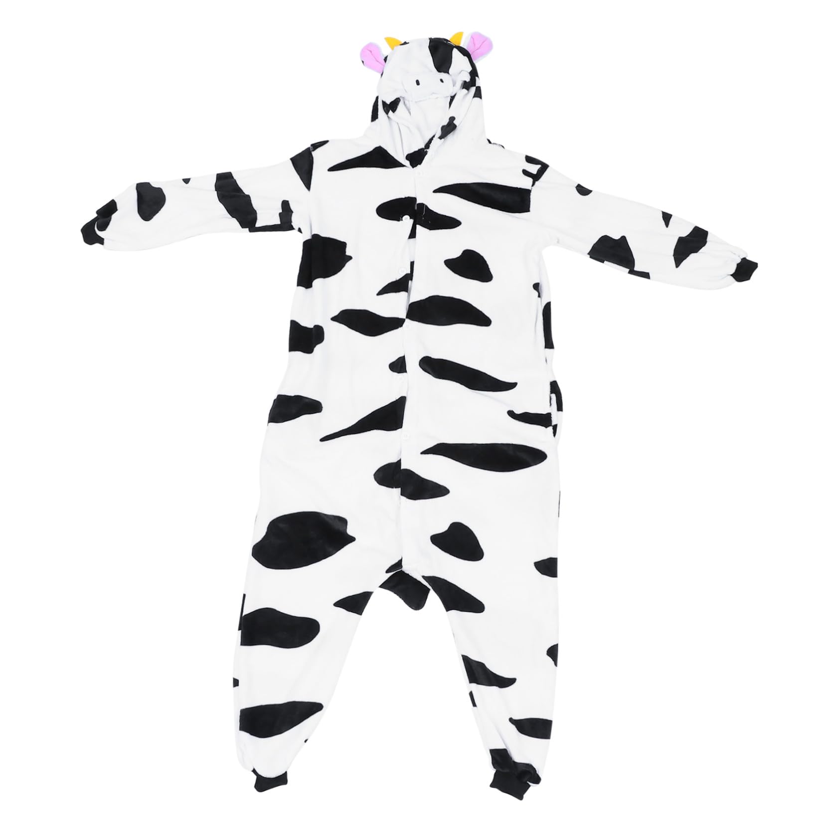 BESPORTBLE Pigiama Donna Invernale Flanella Motivo Mucca Cartone Animato, Design Unisex Traspirante, Comodo per Homewear e attività, Tessuto Morbido e Caldo