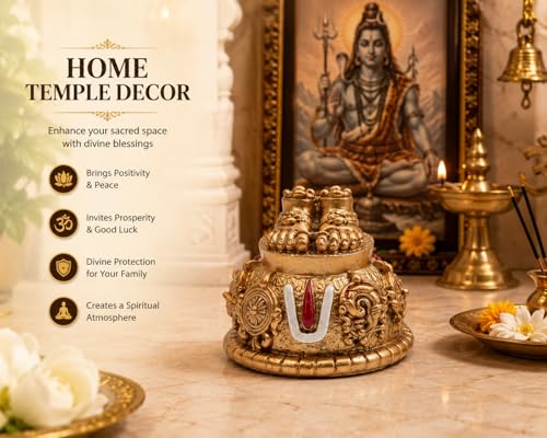Image of Lord Balaji Charan Paduka Idol for Home Temple, Car Dashboard & Office Decor | Venkateswara Swamy Feet with Shanku Chakra Namam | Spiritual Showpiece | Pooja Gift for Housewarming & Festivals