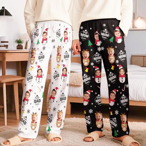 Personalized Faces Pajama Pants for Men Customized Photo Pajama Bottom for Husband Boyfriend Wife Girlfriend4