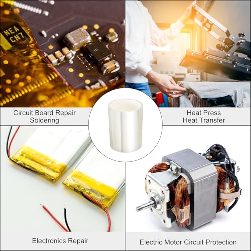Image of uxcell Clear Heat Tape, 1 Roll 120mmx33m 108ft High Temperature Heat Resistant Tape for Sublimation,Heat Vinyl Press,Heat Transfer, Circuit Board, No Residue