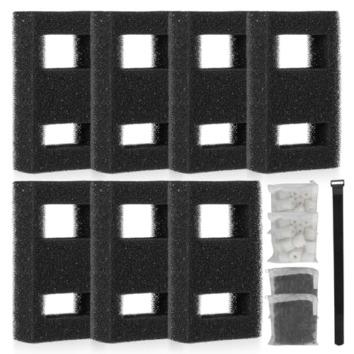 GBKDQQ Lot de 7 kits de filtres pour aquarium - Compatible avec les aquariums Fluval Flex - Contient 2 filtres en mousse, 1 câble de filtre, 2 anneaux en...