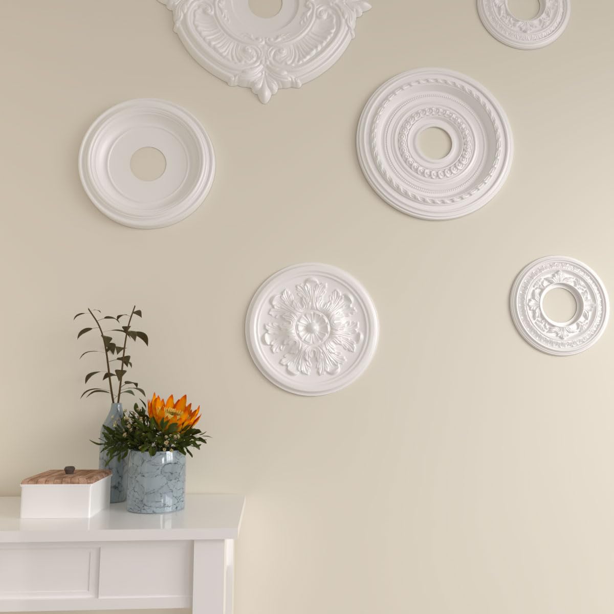12 3/4"OD x 7/8"P Legacy Acanthus Ceiling Medallion (Fits Canopies up to 3 1/2") (color may vary) — Amazon image 7